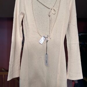 WeWoreWhat Cream Backless Dress